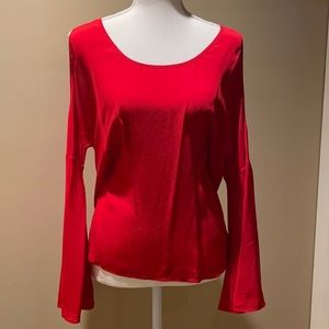 COPY - Bailey red silk shoulder cut out blouse size M.
